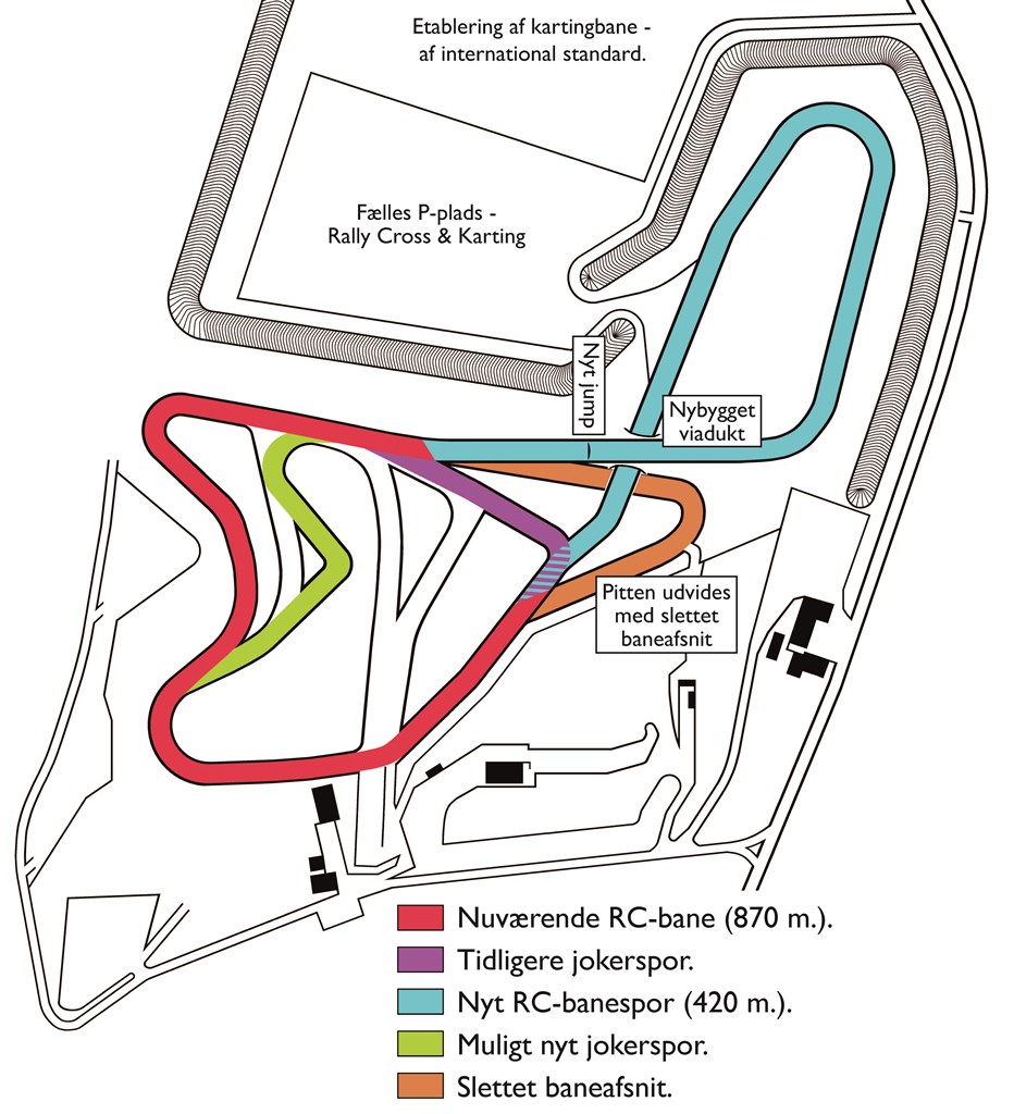 MNJ har nu taget endelig beslutning om, at den nye (blå) sløjfe etableres på RC-baneanlægget.
(Foto: Motorsport Nordjylland)